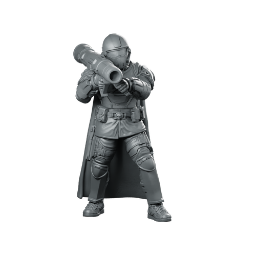 Democracy Helljumper A8 Missile Launcher Miniature Sci-Fi Soldier Miniature 360 Spin 01