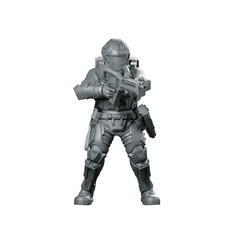 Democracy Troopers Recon Helljumper Arcthrower Trooper Gunner Miniature 360 Spin 01