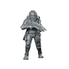 Democracy Troopers Recon Helljumper Captain Miniature Armored Leader Miniature 360 Spin 01