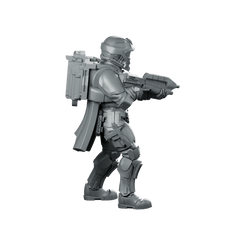 Democracy Troopers Recon Helljumper Captain Miniature Armored Leader - Papsikels Miniatures - We Print Miniatures