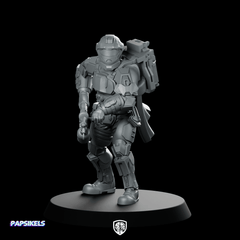 Democracy Troopers Recon Helljumper Flamethrower Miniature Sci - Fi Infantry - Papsikels Miniatures - We Print Miniatures