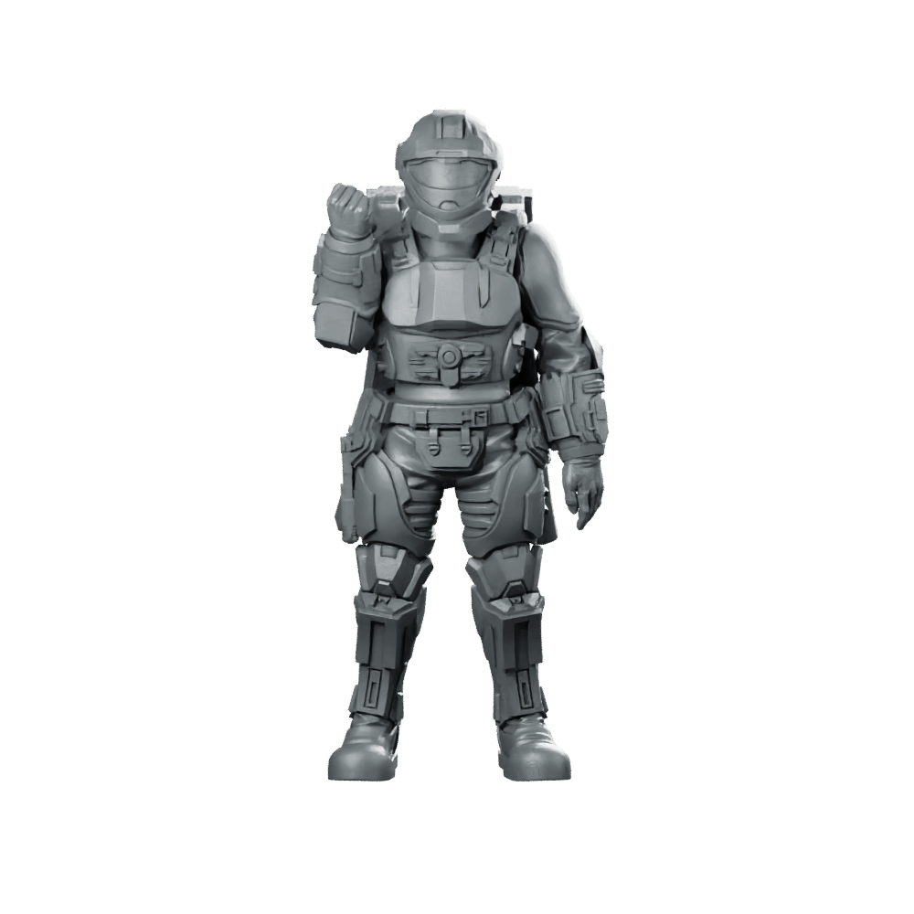 Democracy Troopers Recon Helljumper Salute Miniature Sci - Fi Soldier - Papsikels Miniatures - We Print Miniatures