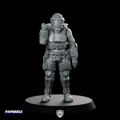 Democracy Troopers Recon Helljumper Salute Miniature Sci - Fi Soldier - Papsikels Miniatures - We Print Miniatures