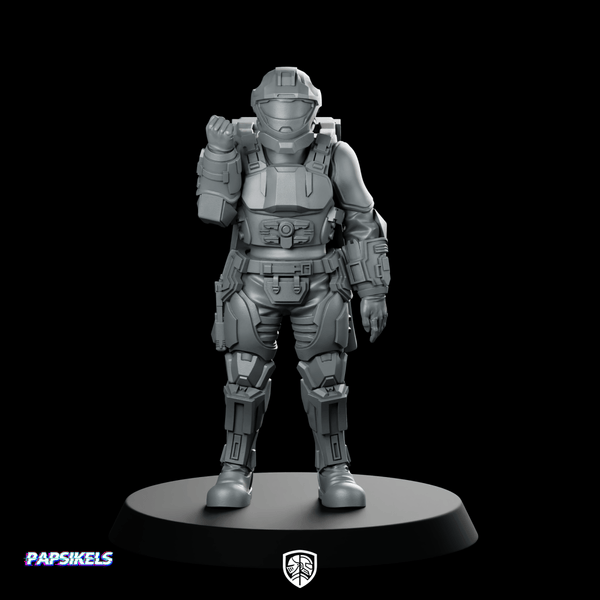 Democracy Troopers Recon Helljumper Salute Miniature Sci - Fi Soldier - Papsikels Miniatures - We Print Miniatures