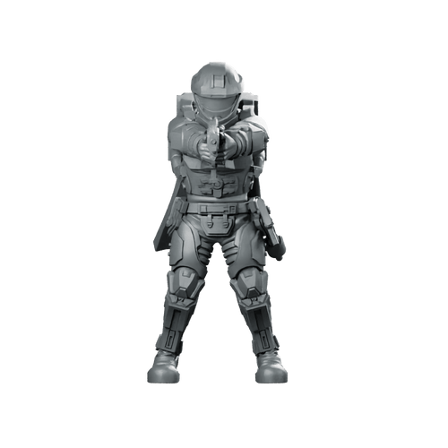 Democracy Troopers Recon Helljumper Sergeant Miniature Pistol Leader - Papsikels Miniatures - We Print Miniatures