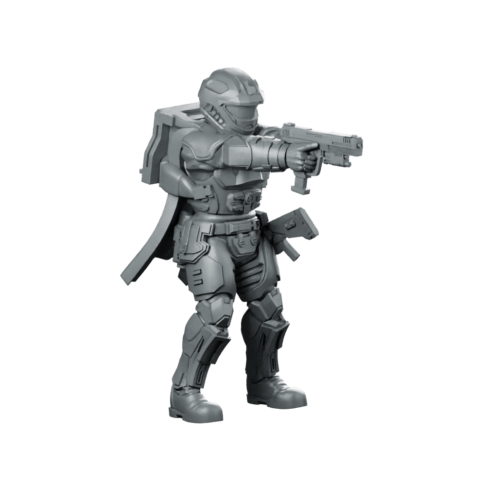 Democracy Troopers Recon Helljumper Sergeant Miniature Pistol Leader - Papsikels Miniatures - We Print Miniatures