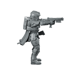 Democracy Troopers Recon Helljumper Sergeant Miniature Pistol Leader - Papsikels Miniatures - We Print Miniatures