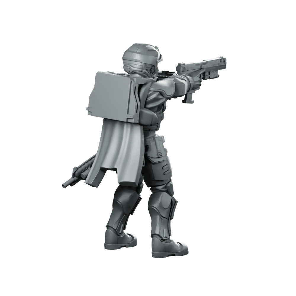 Democracy Troopers Recon Helljumper Sergeant Miniature Pistol Leader - Papsikels Miniatures - We Print Miniatures