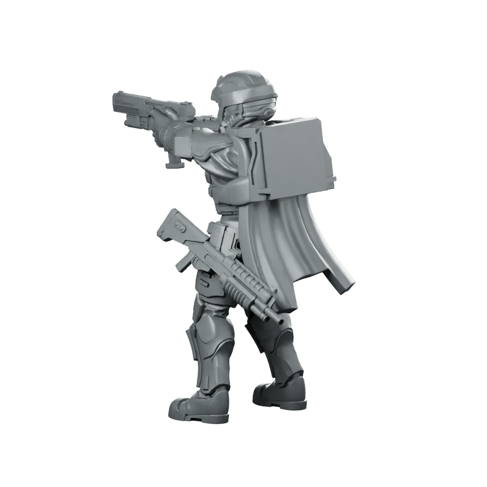 Democracy Troopers Recon Helljumper Sergeant Miniature Pistol Leader - Papsikels Miniatures - We Print Miniatures