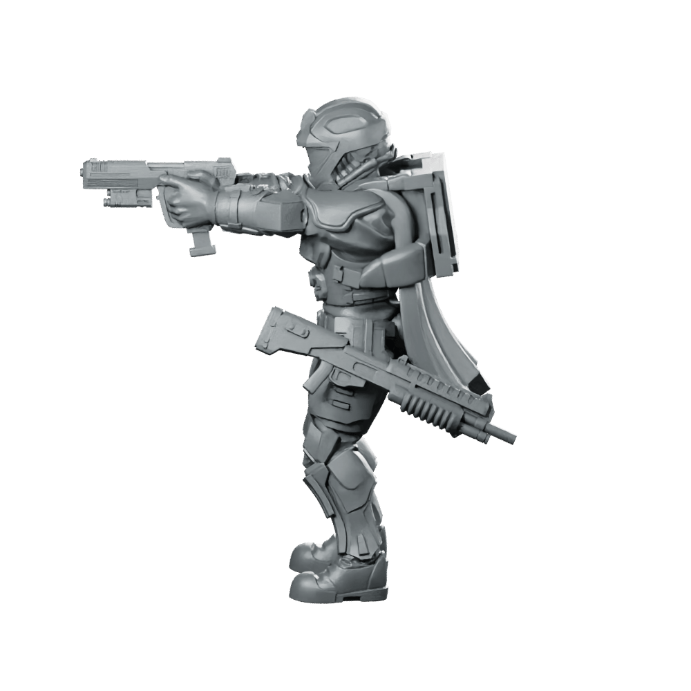 Democracy Troopers Recon Helljumper Sergeant Miniature Pistol Leader - Papsikels Miniatures - We Print Miniatures