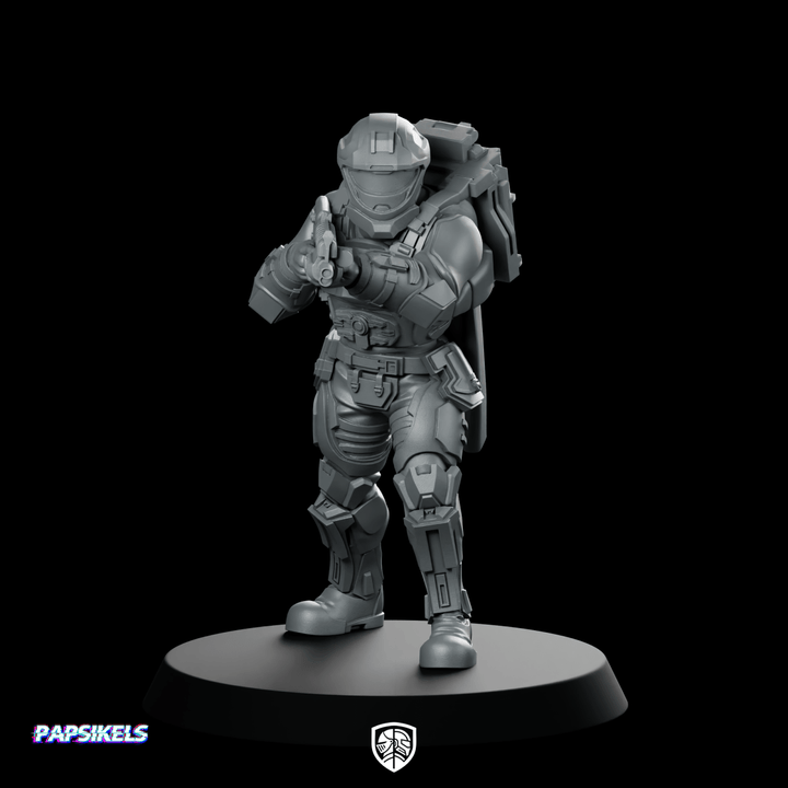 Democracy Troopers Recon Helljumper Shotgunner Miniatura Escopetero con Armadura