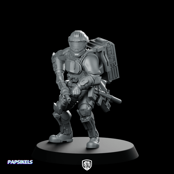 Democracy Troopers Recon Helljumper Sterilizer Miniature Sci - Fi Soldier - Papsikels Miniatures - We Print Miniatures