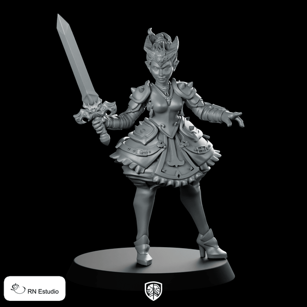 Destiny Sword Miniature Demon Swordwoman - RN Estudio - We Print Miniatures