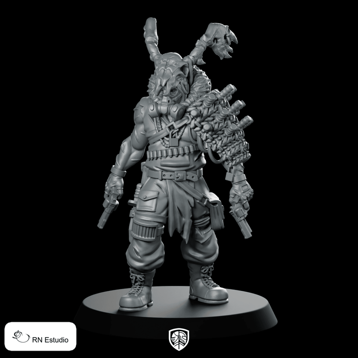 Devil Wheeler Cyberpunk Miniature Wasteland Bounty Hunter Gunslinger