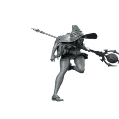 Devilin 32 Miniature Running Witch Spellcaster Staff Miniature 360 Spin 01