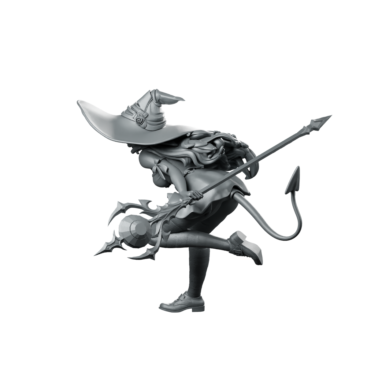 Devilin 32 Miniature Running Witch Spellcaster Staff Miniature 360 Spin 06
