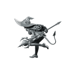 Devilin 32 Miniature Running Witch Spellcaster Staff Miniature 360 Spin 06