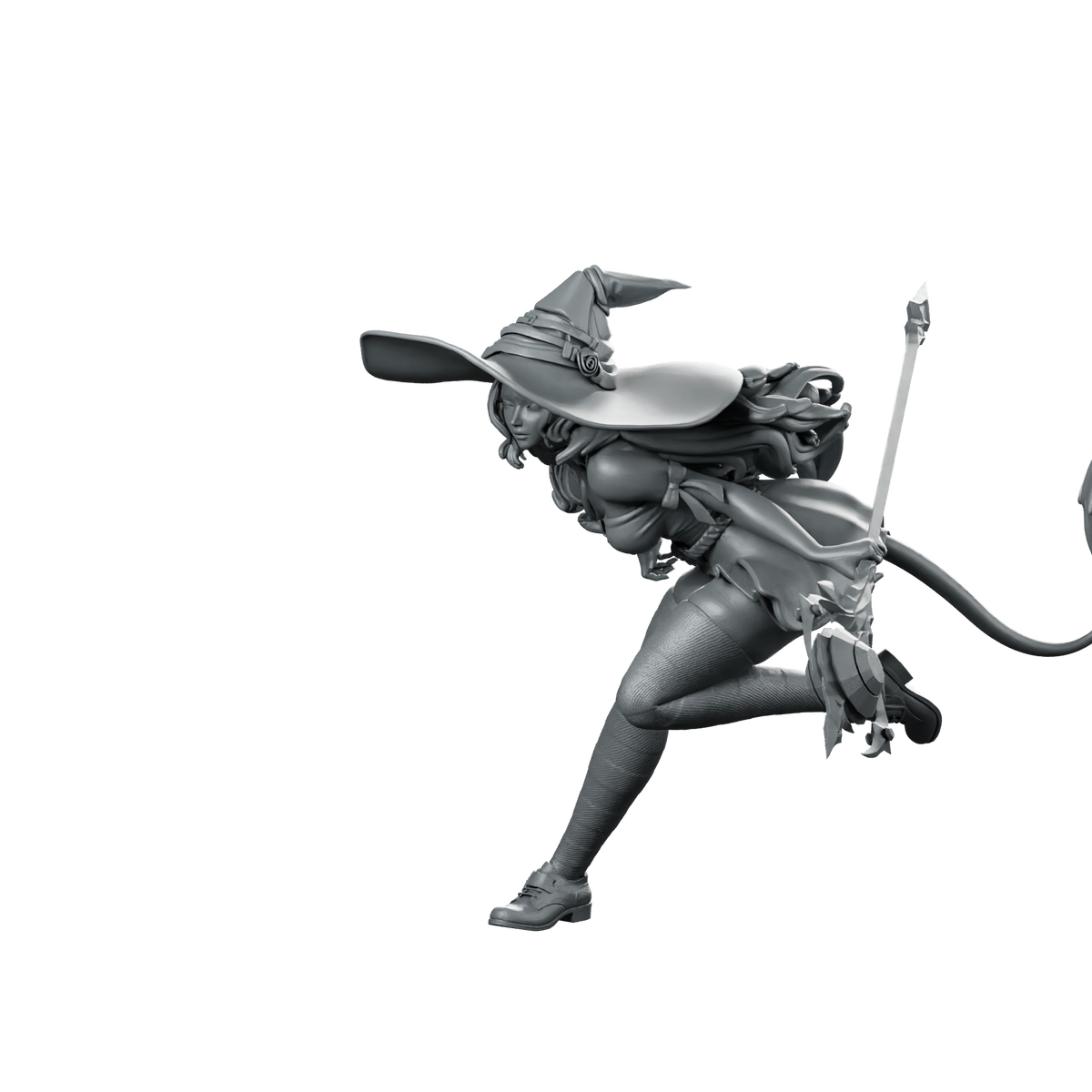 Devilin 32 Miniature Running Witch Spellcaster Staff Miniature 360 Spin 07