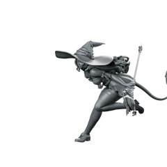 Devilin 32 Miniature Running Witch Spellcaster Staff Miniature 360 Spin 07
