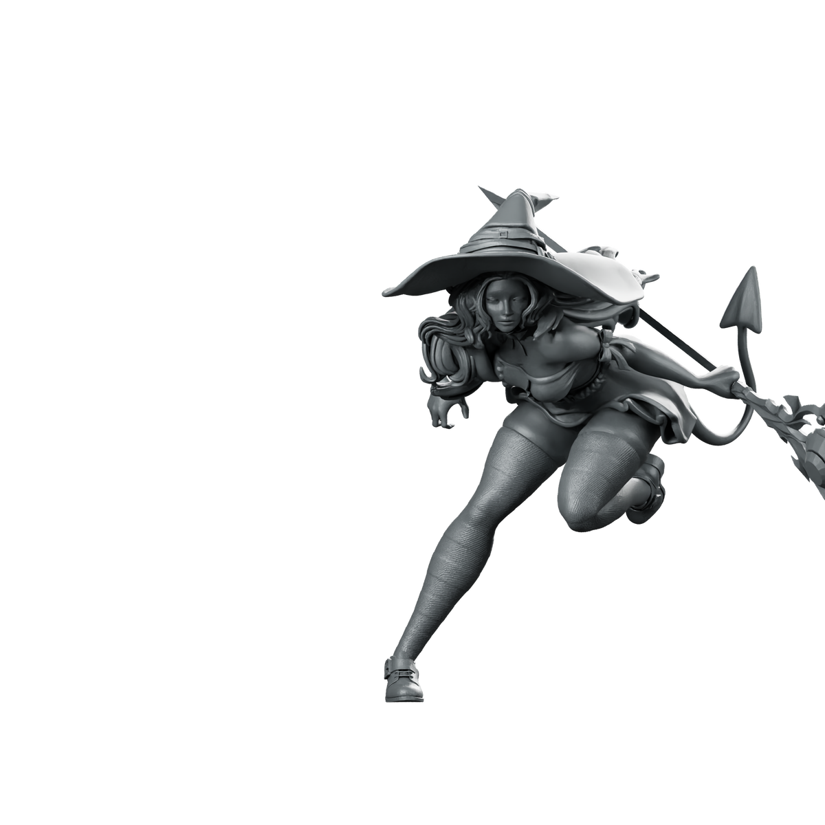 Devilin 32 Miniature Running Witch Spellcaster Staff Miniature 360 Spin 08