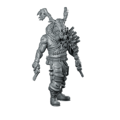 Devil Wheeler Cyberpunk Miniature Wasteland Bounty Hunter Gunslinger Miniature 360 Spin 02