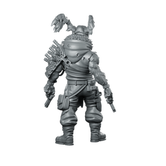 Devil Wheeler Cyberpunk Miniature Wasteland Bounty Hunter Gunslinger Miniature 360 Spin 05