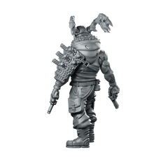 Devil Wheeler Cyberpunk Miniature Wasteland Bounty Hunter Gunslinger Miniature 360 Spin 06