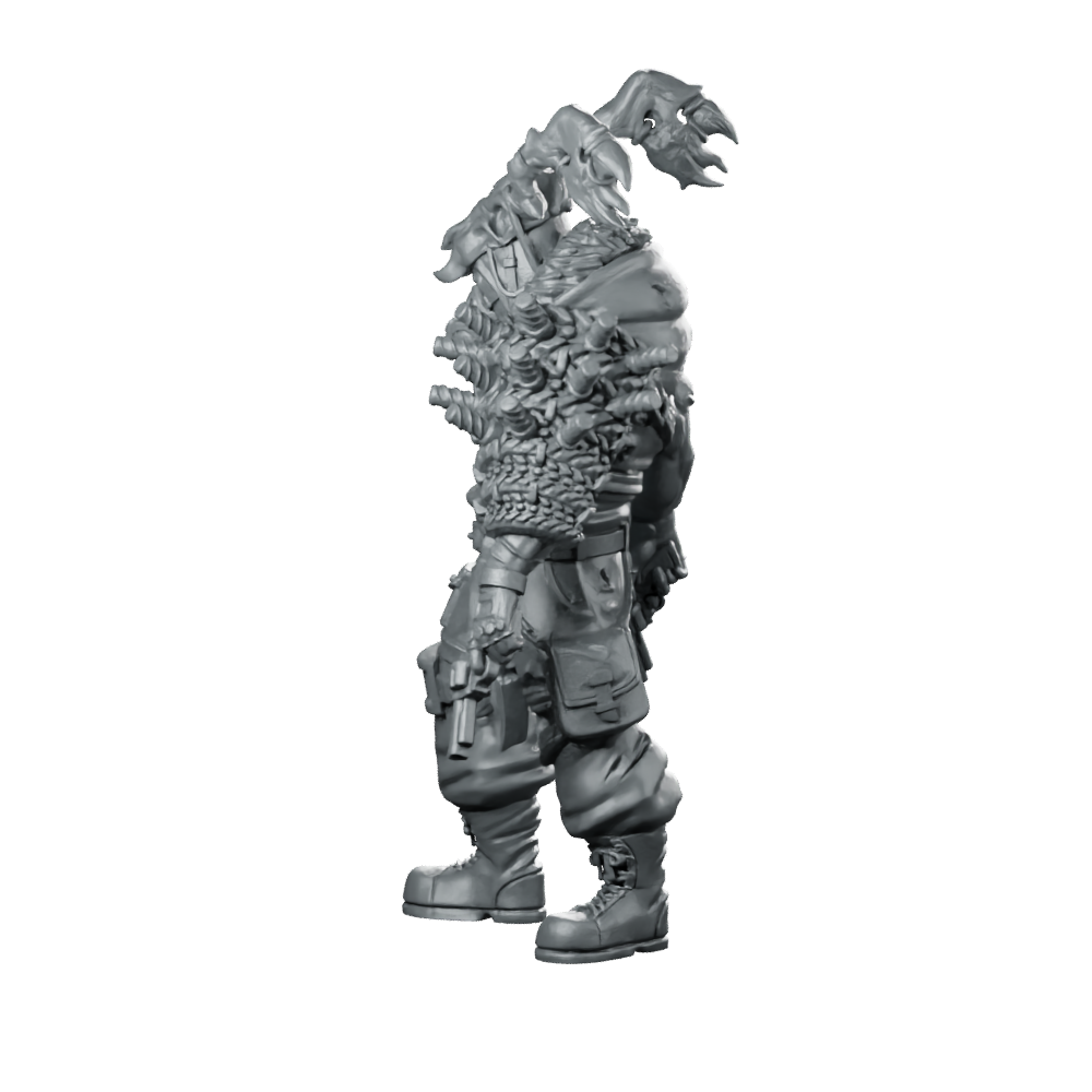 Devil Wheeler Cyberpunk Miniature Wasteland Bounty Hunter Gunslinger Miniature 360 Spin 07