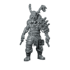 Devil Wheeler Cyberpunk Miniature Wasteland Bounty Hunter Gunslinger Miniature 360 Spin 01