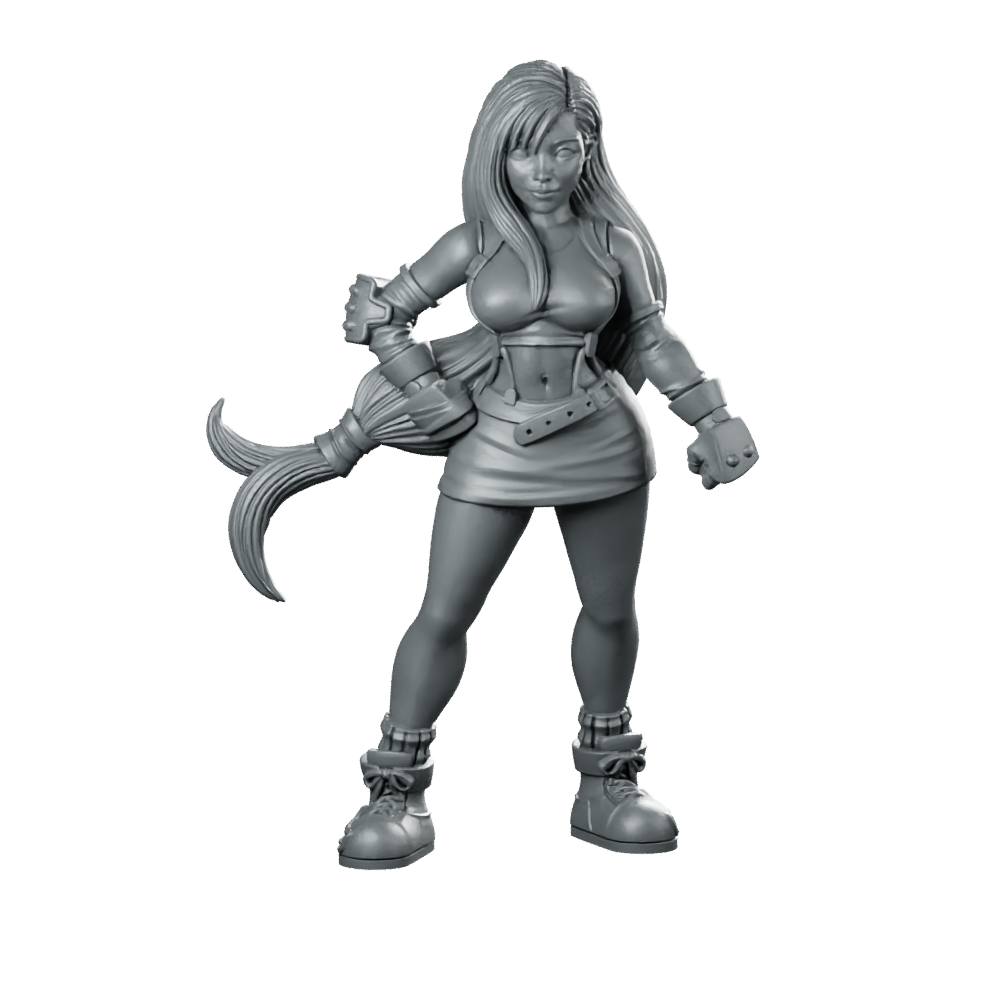 Fantasy Dhiva JRPG Miniature Anime Combat Heroine Miniature 360 Spin 01