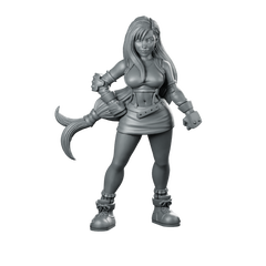 Fantasy Dhiva JRPG Miniature Anime Combat Heroine Miniature 360 Spin 01