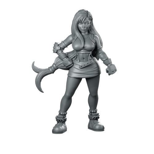 Fantasy Dhiva JRPG Miniature Anime Combat Heroine Miniature 360 Spin 01