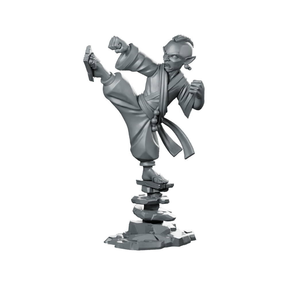 Disciple Balancing Miniature Fantasy Martial Arts Monk Miniature 360 Spin 01