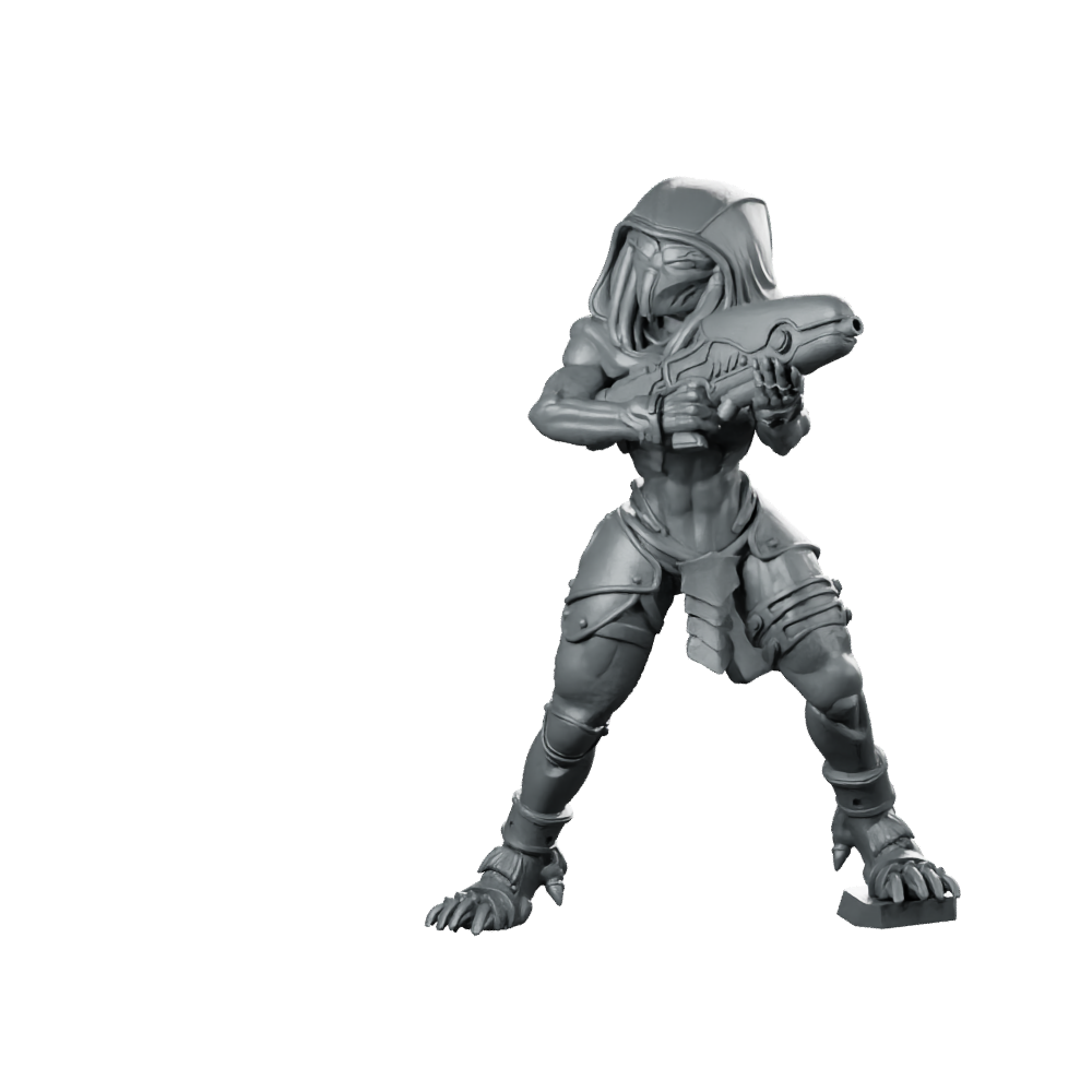 Dishonored Vixen Prosecutor J Hooded Hunter Alien Miniature 360 Spin 01