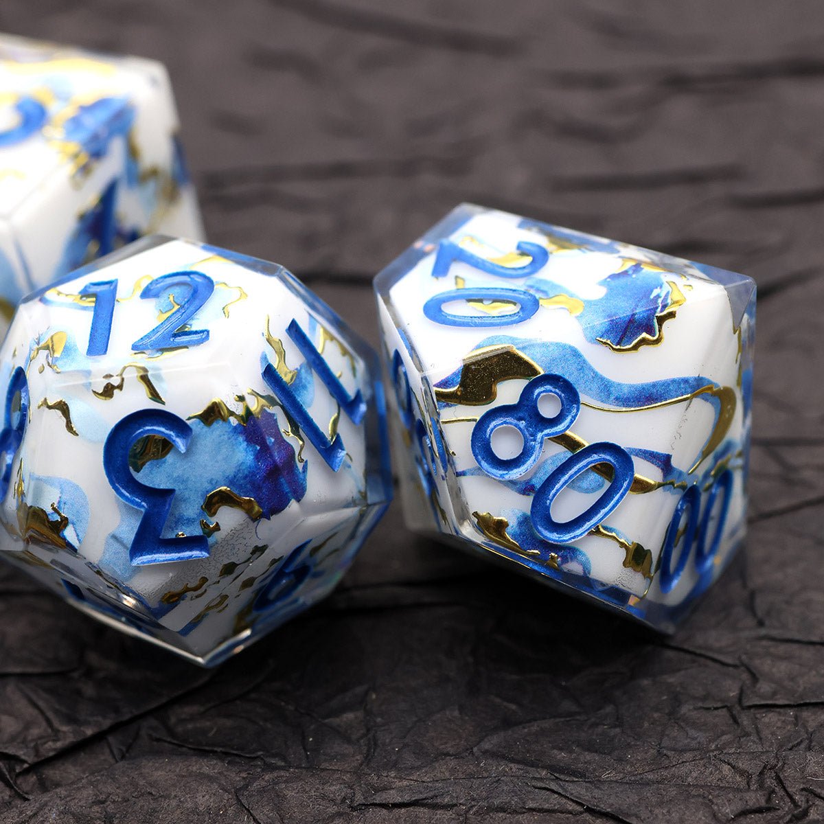 Divine Marble | Art Core Dice | 7 Piece Set - Tabletop Dominion - We Print Miniatures