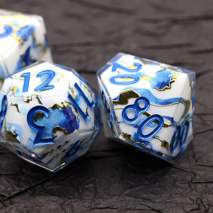 Divine Marble | Art Core Dice | 7 Piece Set - Tabletop Dominion - We Print Miniatures