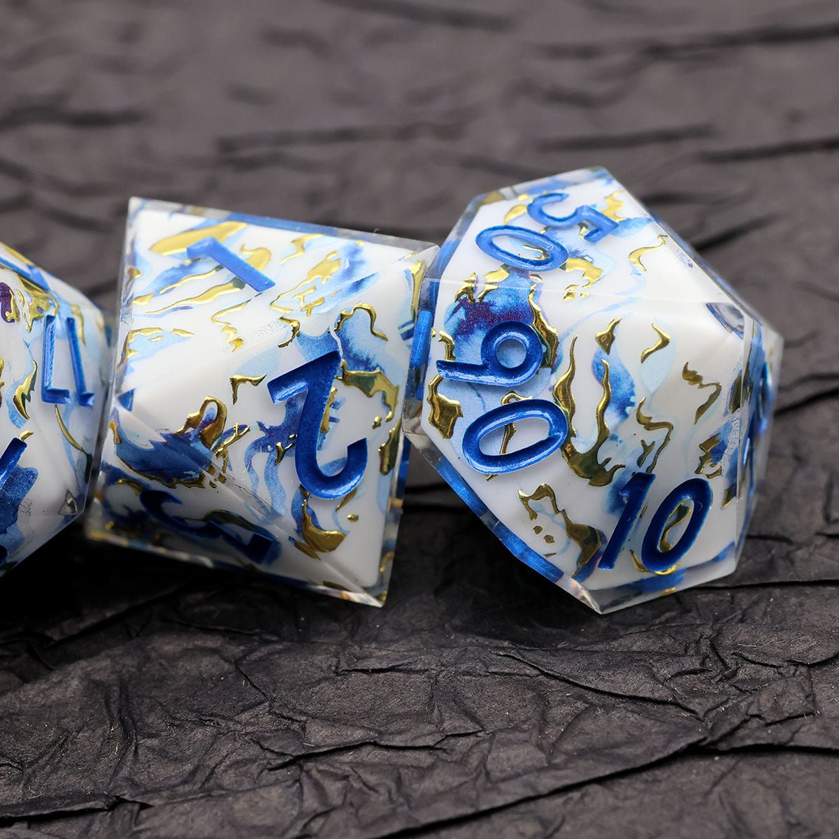 Divine Marble | Art Core Dice | 7 Piece Set - Tabletop Dominion - We Print Miniatures