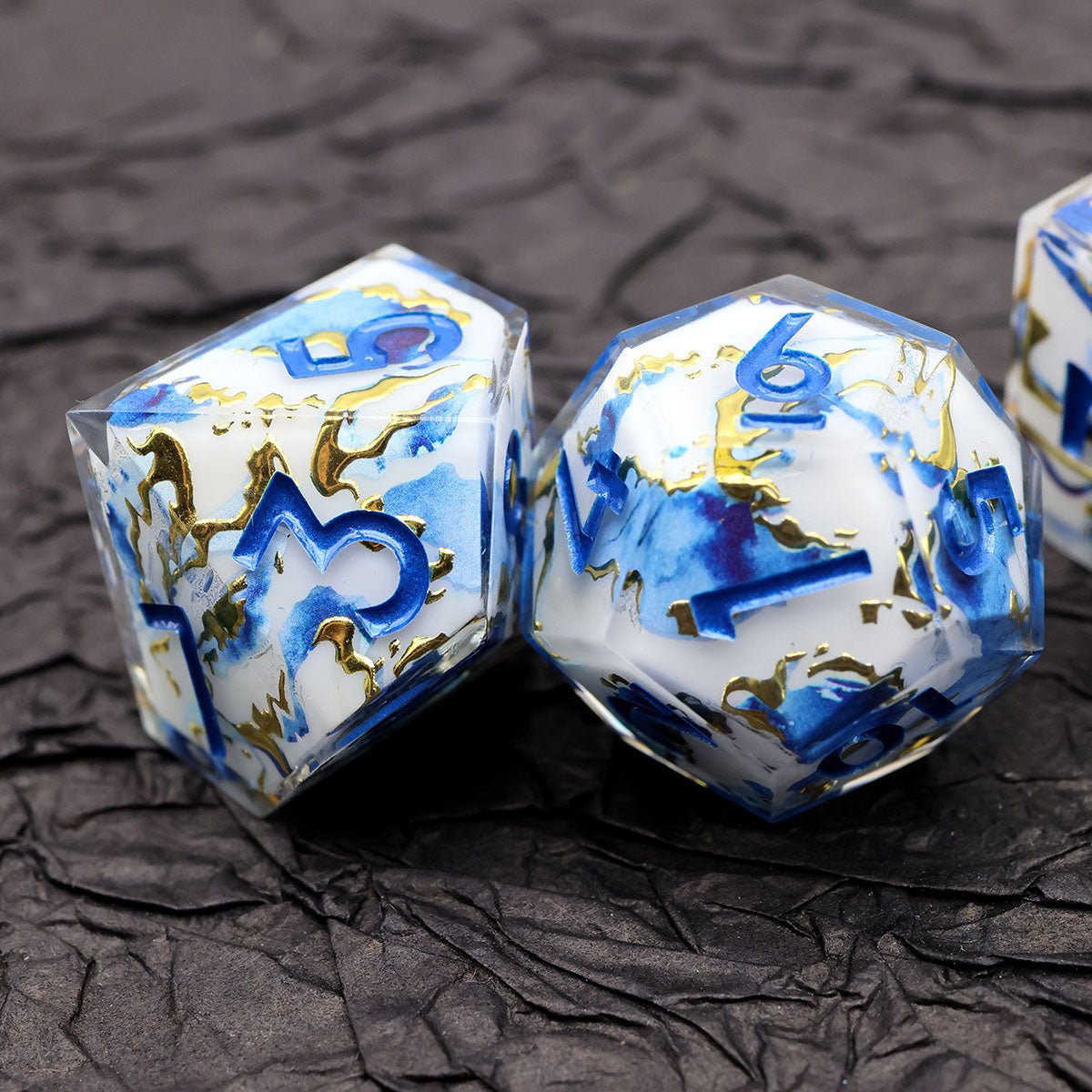Divine Marble | Art Core Dice | 7 Piece Set - Tabletop Dominion - We Print Miniatures