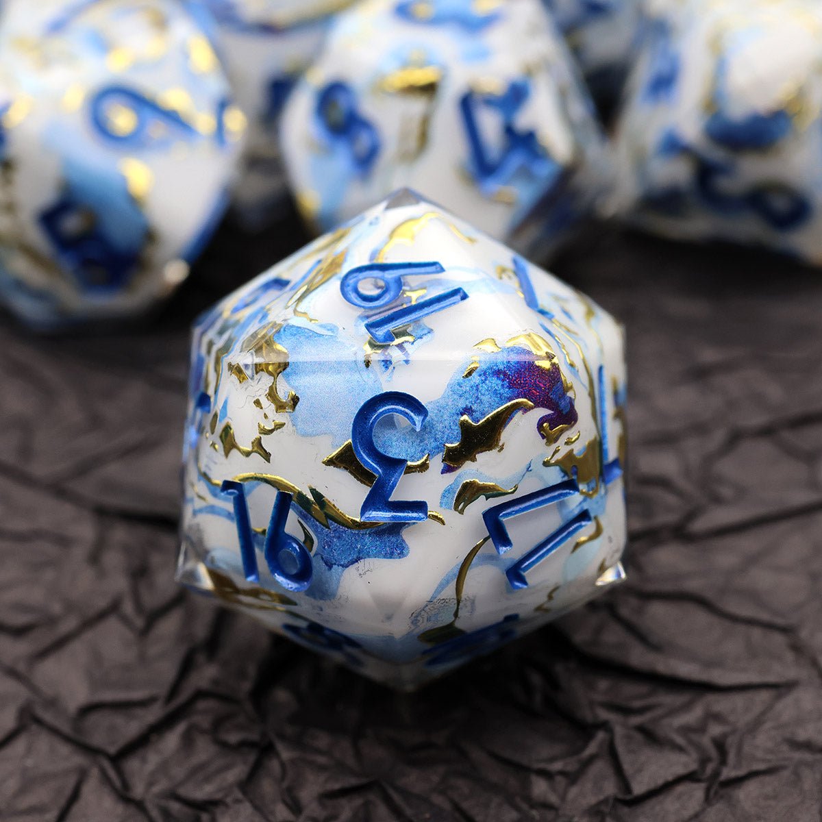 Divine Marble | Art Core Dice | 7 Piece Set - Tabletop Dominion - We Print Miniatures