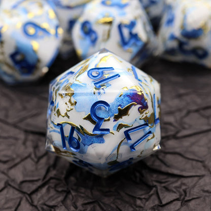 Divine Marble | Art Core Dice | 7 Piece Set - Tabletop Dominion - We Print Miniatures