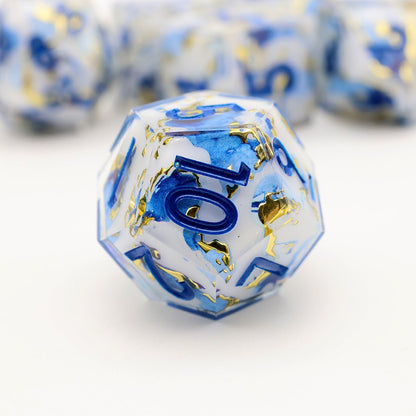 Divine Marble | Art Core Dice | 7 Piece Set - Tabletop Dominion - We Print Miniatures
