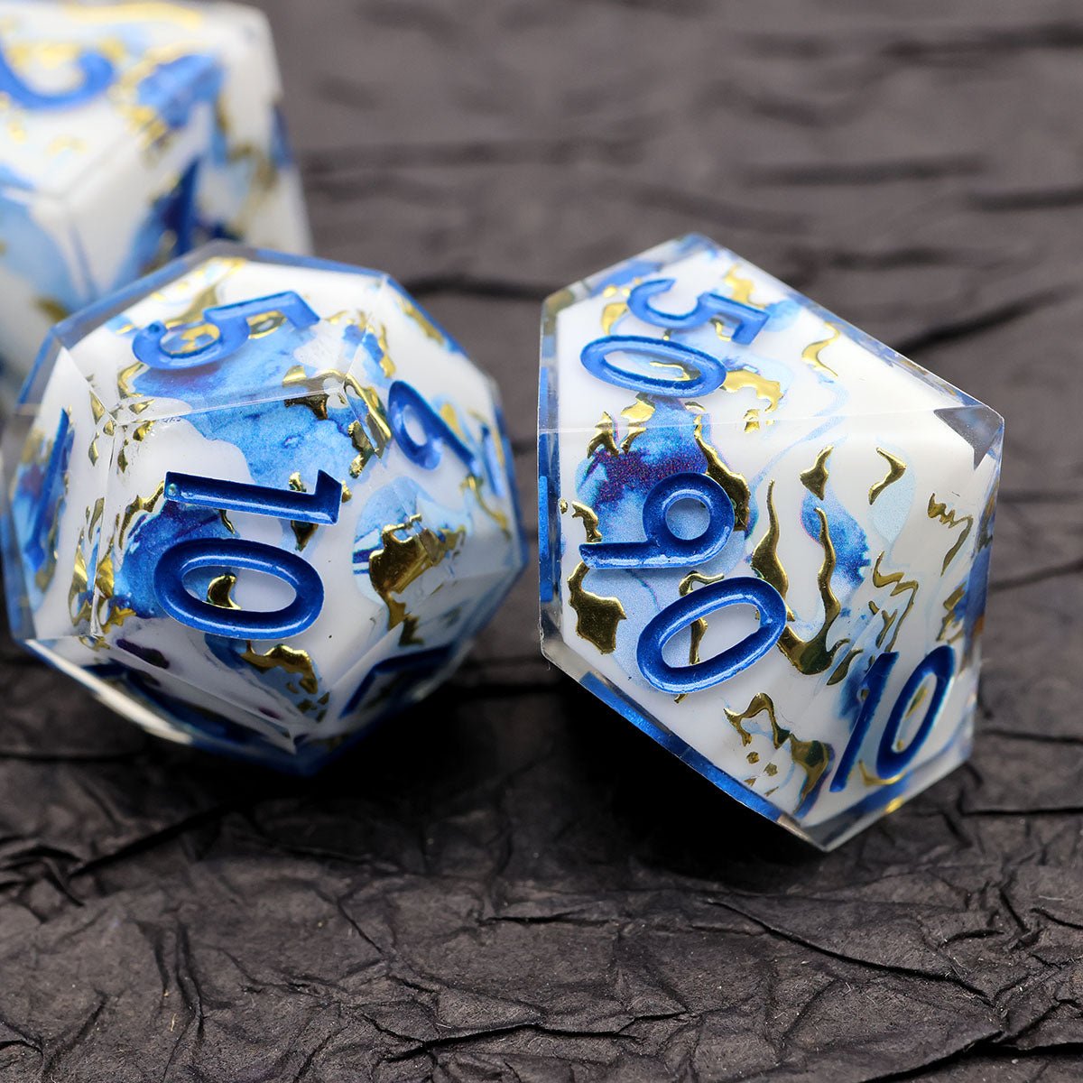 Divine Marble | Art Core Dice | 7 Piece Set - Tabletop Dominion - We Print Miniatures