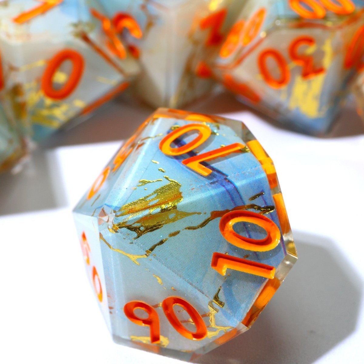 Divine Thunder | Art Core Dice | 7 Piece Set - Tabletop Dominion - We Print Miniatures