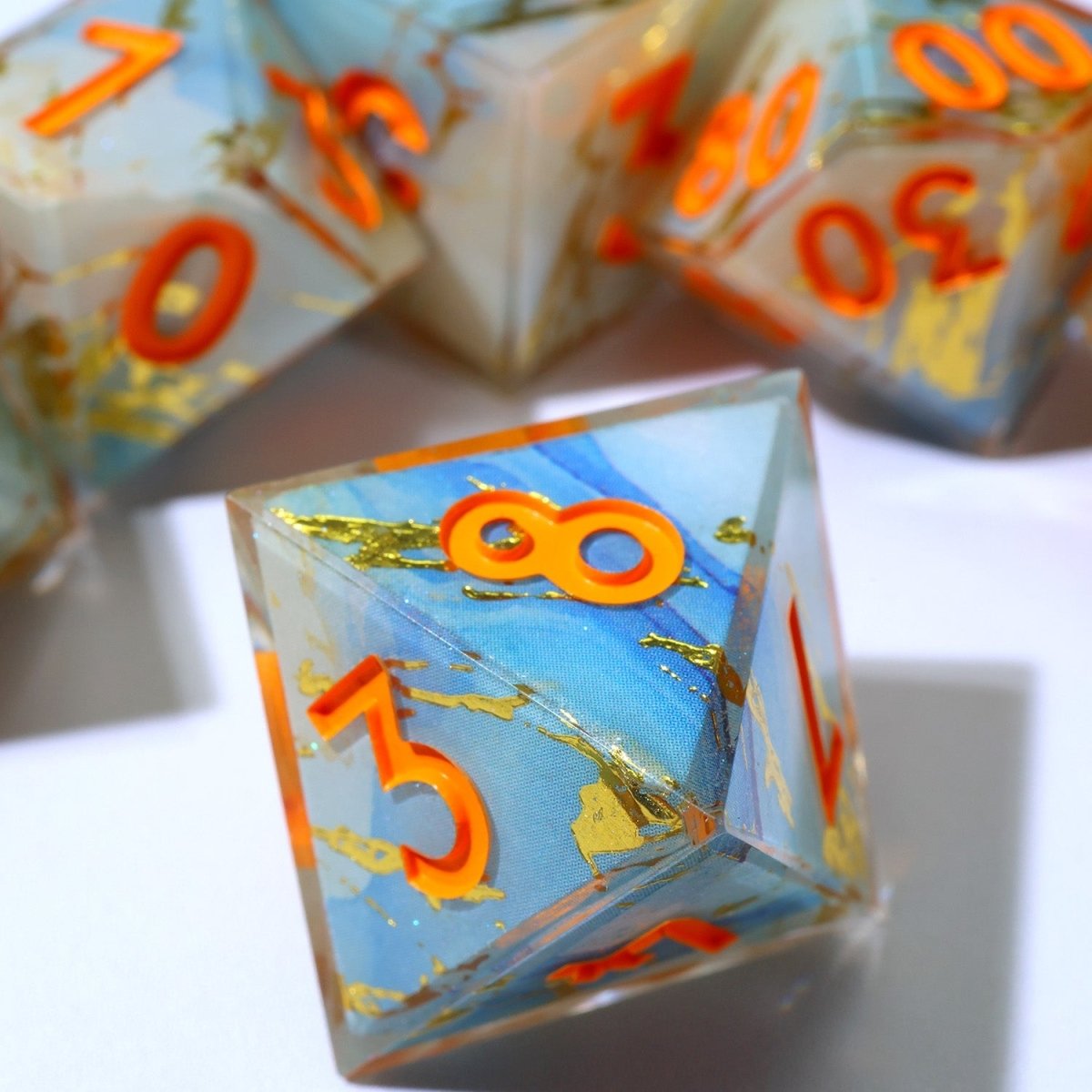 Divine Thunder | Art Core Dice | 7 Piece Set - Tabletop Dominion - We Print Miniatures