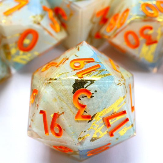 Divine Thunder | Art Core Dice | 7 Piece Set - Tabletop Dominion - We Print Miniatures