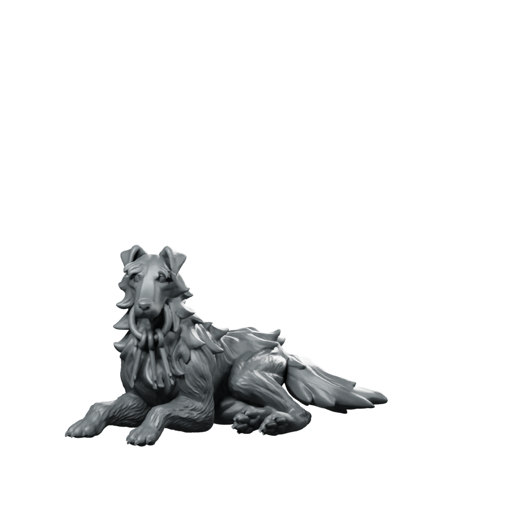 Trench Soldier Prison Guard Dog 2 Fantasy Miniature Miniature 360 Spin 01