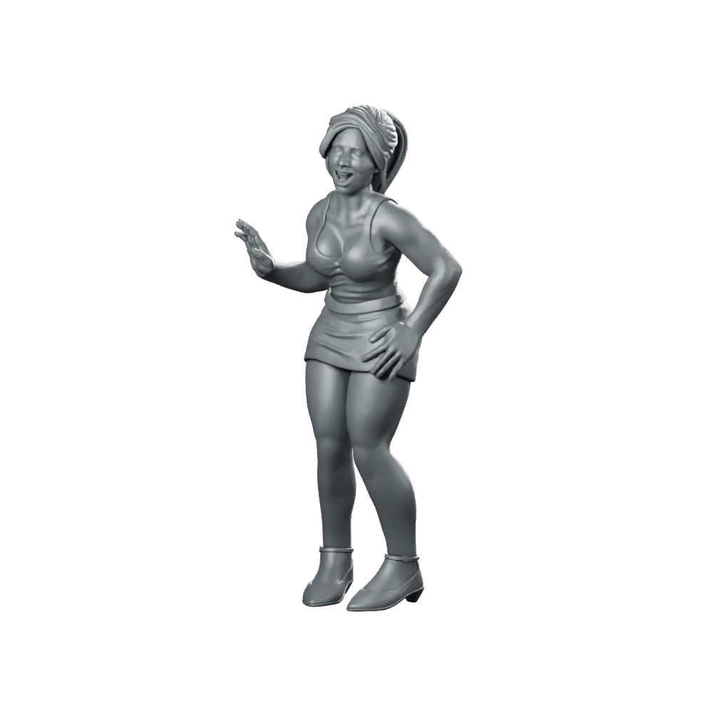 Dollar Babe Jennie Scifi Miniature Humorous Civilian NPC Miniature 360 Spin 01