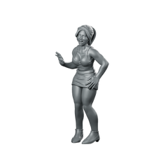 Dollar Babe Jennie Scifi Miniature Humorous Civilian NPC Miniature 360 Spin 01