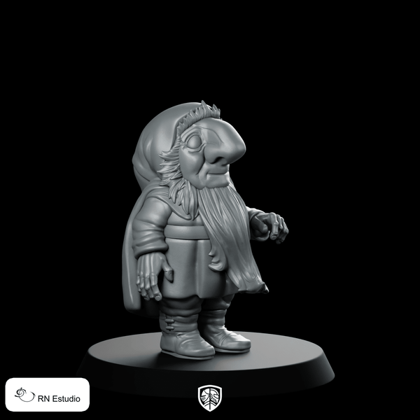 Dori Dwarf Miniature Winter Cloaked Bearded NPC - RN Estudio - We Print Miniatures