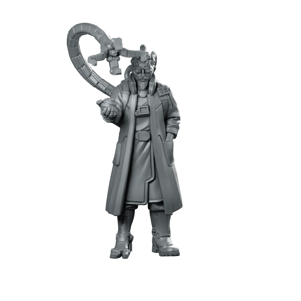 Dr Scorpion Rogue Doc Miniature Sci-Fi Cyberpunk Medic Miniature 360 Spin 01